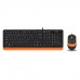 A4 TECH F1010 STANDART TURUNCU Q KABLOLU KLAVYE VE MOUSE SET