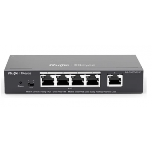 RUIJIE REYEE RG-ES205GC-P 4 PORT GIGABIT+1XGB UPLINK L2 CLOUD YÖNETİLEBİLİR 54W POE SWITCH