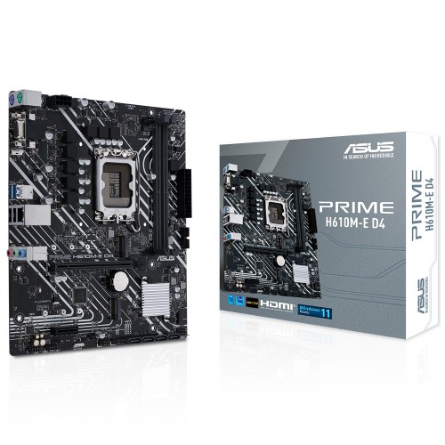 ASUS PRIME H610M-E D4 INTEL H610 LGA1700 DDR4 3200 DP HDMI VGA ÇİFT M2 USB3.2 MATX ASUS 5X PROTECTION III ARMOURY CRATE AI SUİTE 3 ANAKART