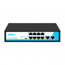 HRUI HR901-AF-8P2U 8 PORT 10/100 8 PORT POE 2 PORT UPLINK 120W YONETILEMEZ DESKTOP SWITCH