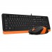 A4 TECH F1010 STANDART TURUNCU Q KABLOLU KLAVYE VE MOUSE SET