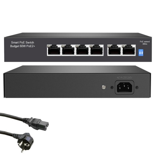 HERZ HR-PS4P2U 4 PORT + 2 PORT UPLİNK 10/100Mbps POE SWİTCH