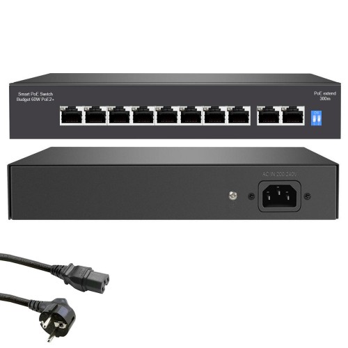 HERZ HR-PS8P2U 8 PORT + 2 PORT UPLİNK 10/100Mbps POE SWİTCH